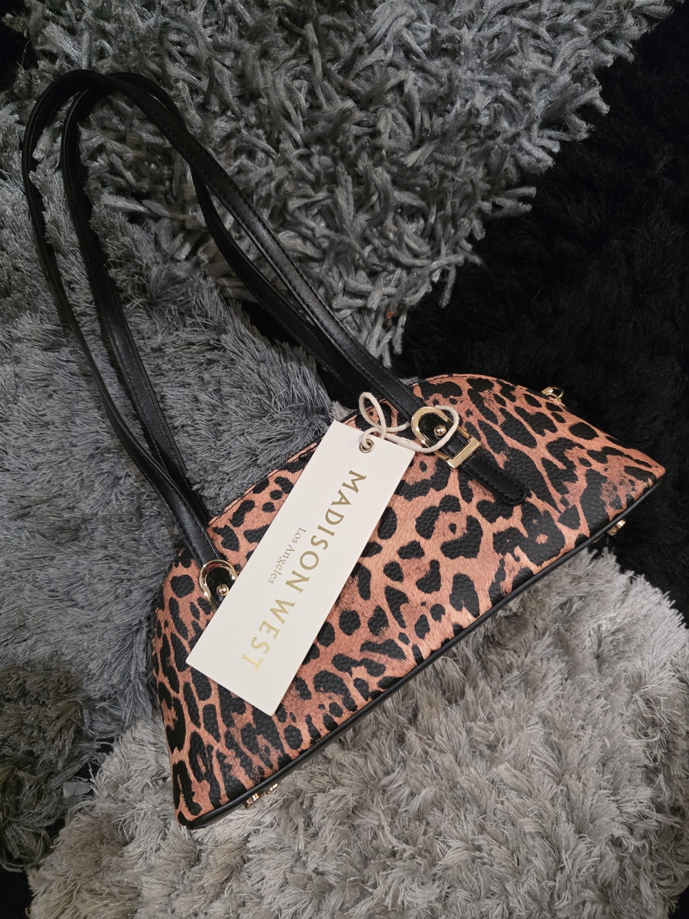 Madison West Leopard Print Dome Shoulder Bag